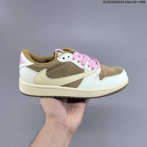 Nike Air Jordan 1 x Travis Scott brown/white/pink 36~46B lifestyle