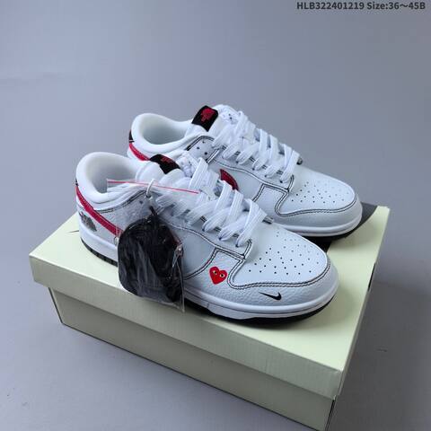 Nike SB Dunk Low White Red Black EU 36-45 Skate Shoe - Unisex (BS-62564)