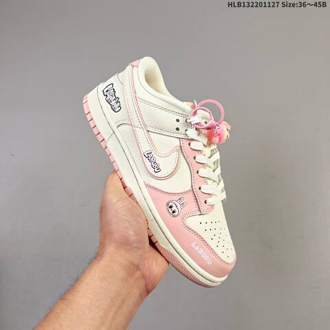 Nike SB Dunk Low Labubu Custom Sail Light Pink White EU 36-45 Skate Shoe - Unisex (BS-63009)