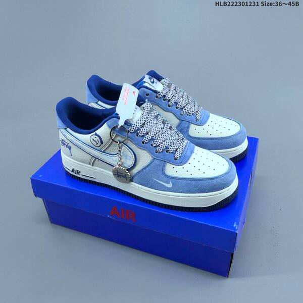 Nike Air Force 1 07 black white gray blue EU 36-45 skate shoe