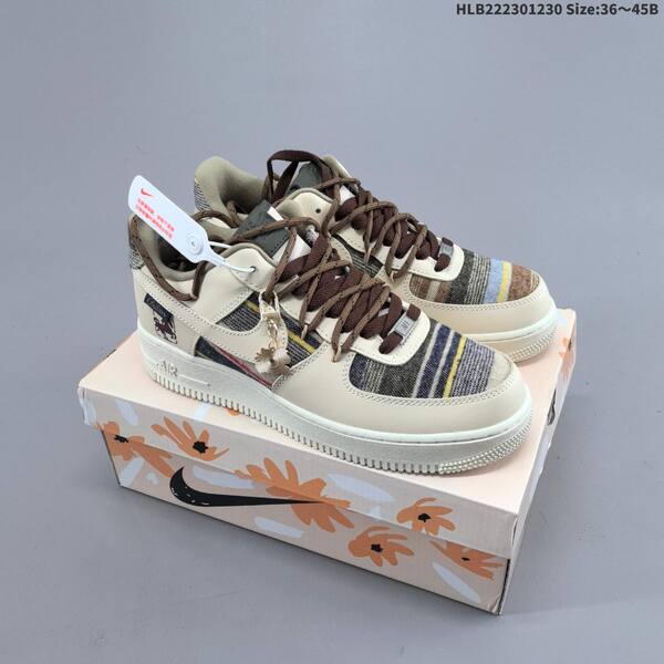 Nike Air Force 1 07 LV8 Beige Burgundy Black White EU 36-45 skate shoe