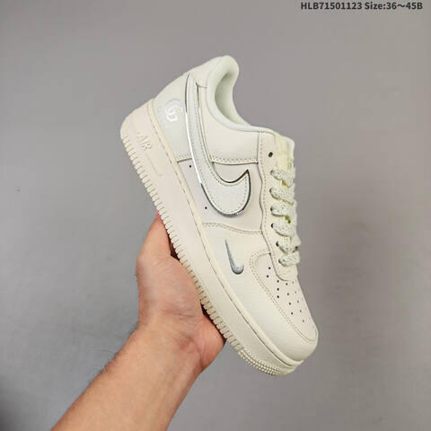 Nike Air Force 1 07 Low Cream White Silver EU 36-45 Sneaker - Unisex (BS-63211)