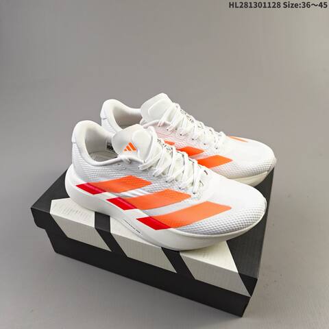 Adidas Adizero Evo SL White Orange Red Off White Burgundy EU 36-45 Running Shoe - Unisex (BS-65411)