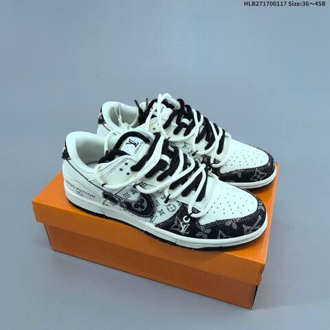 Nike Dunk SB Low Louis Vuitton Custom Off White Black Navy EU 36-45 Skate Shoe - Unisex (BS-61946)
