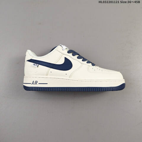 Nike Air Force 1 07 LV8 SM6668-122 Sail Navy Blue White EU 36-45 Sneaker - Unisex (BS-63333)