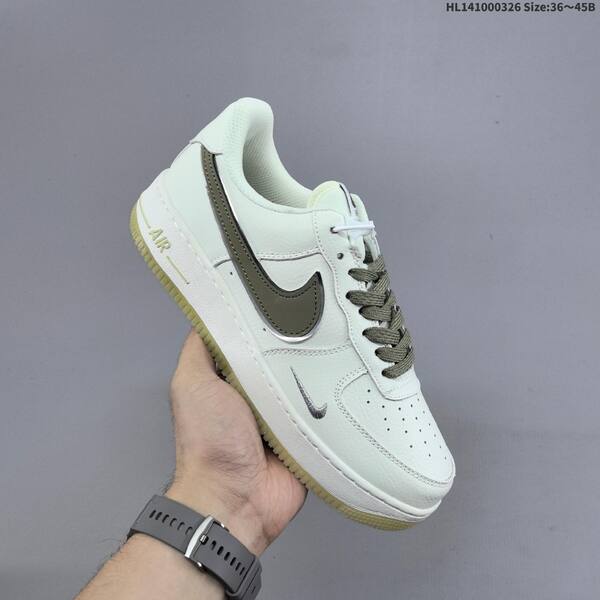 Nike Air Force 1 Low off white olive green silver pale yellow EU 36-45 sneaker