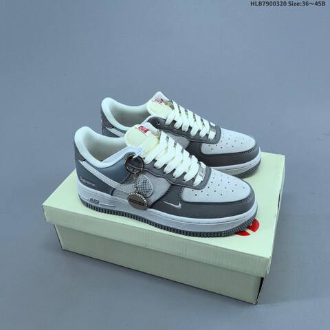Nike Air Force 1 07 Low Supreme White Dark Green Grey EU 36-45 Sneaker - Unisex (BS-61231)