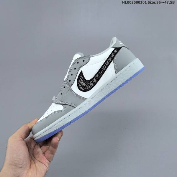 Nike Air Jordan 1 Low OG x Dior White/Wolf Grey 36~47.5 basketball