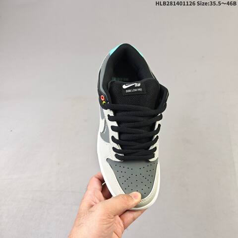 Nike SB Dunk Low Pro Grey Black White Mint EU 35 5-46 Skate Shoe - Unisex (BS-63031)