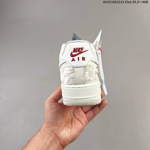 Nike Air Force 1 07 Low Off White Burgundy Red EU 35 5-46 Sneaker - Unisex (BS-62742)