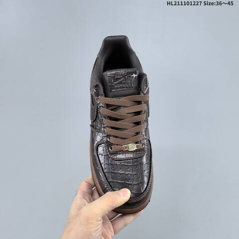 Nike Air Force 1 07 Low Dark Brown Light Brown Black Gold EU 36-45 Sneaker - Unisex (BS-62398)