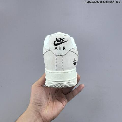 Nike Air Force 1 07 LV8 Stussy Off White Light Grey Black EU 36-45 Sneaker - Unisex (BS-61441)