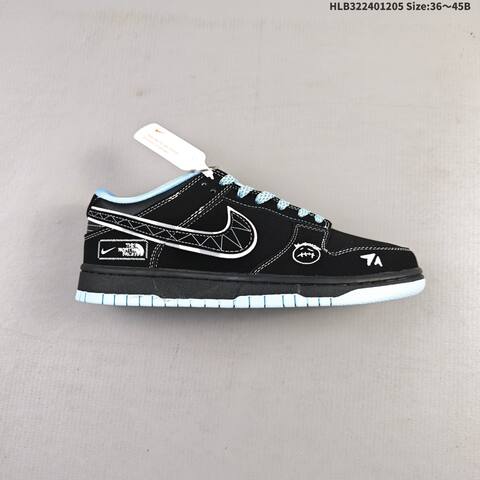 Nike SB Dunk Low Retro DIY Black Light Blue White EU 36-45 Skate Shoe - Unisex (BS-62811)