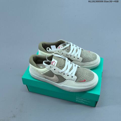 Nike SB Force 58 Light Olive Cream Beige Red White EU 36-45 Skate Shoe - Unisex (BS-60477)