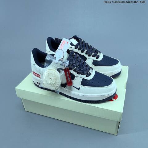 Nike Air Force 1 07 LV8 Sail Navy Black White Red EU 36-45 Sneaker - Unisex (BS-62191)