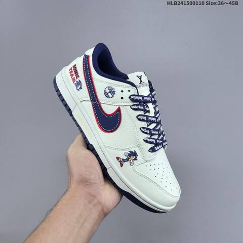 Nike Dunk SB Low Off White Navy Blue Red EU 36-45 Skate Shoe - Unisex (BS-62079)