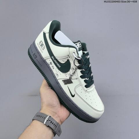 Nike Air Force 1 07 Low Off White Dark Green Grey Black EU 36-45 Sneaker - Unisex (BS-60964)