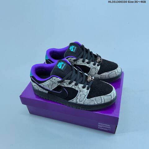 Nike SB Dunk Low Black Grey Purple Orange Teal EU 36-46 Skate Shoe - Unisex (BS-61027)