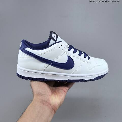 Nike Dunk Low White Navy Blue EU 36-45 Skate Shoe - Unisex (BS-61675)