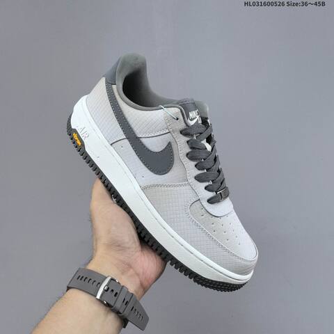 Nike Air Force 1 07 IH1943-100 Light Grey Dark Grey White Black Yellow EU 36-45 Sneaker - Unisex (BS-60111)