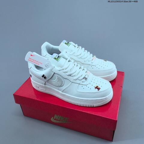 Nike Air Force 1 07 Off White Light Grey Pink Black Red EU 36-46 Sneaker - Unisex (BS-61315)