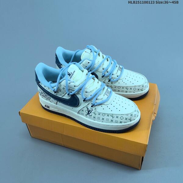 Nike Air Force 1 07 LV8 off white grey red navy blue EU 36-45 sneaker