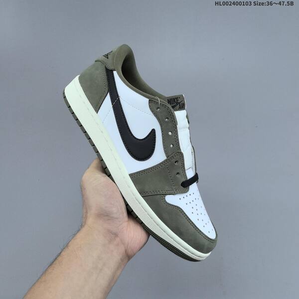Nike Air Jordan 1 Low OG Medium Olive / white / black 36~47.5 casual