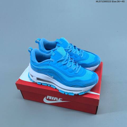 Nike Air Max 97 White Black Blue EU 36-45 Running Shoe - Unisex (BS-61177)