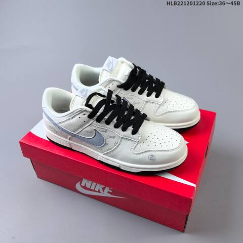Nike SB Dunk Low Off White Light Grey Black EU 36-45 Skate Shoe - Unisex (BS-62545)