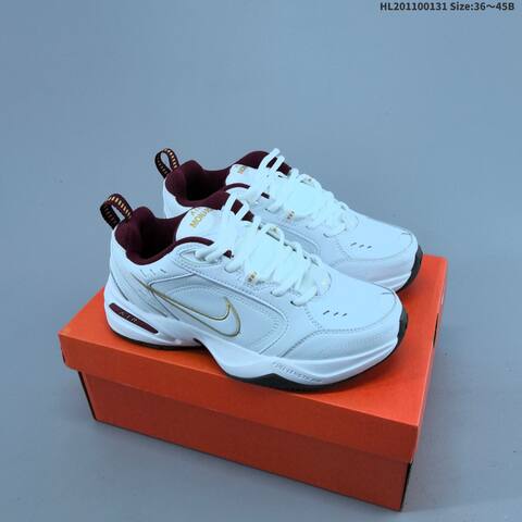 Nike Air Monarch IV Black White White Maroon Gold EU 36-45 Training Shoe - Unisex (BS-61628)