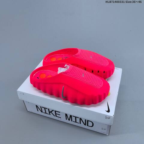 Nike Mind 001 Recovery Slide Light Beige Bright Red Silver Orange EU 36-46 Slides - Unisex (BS-61016)
