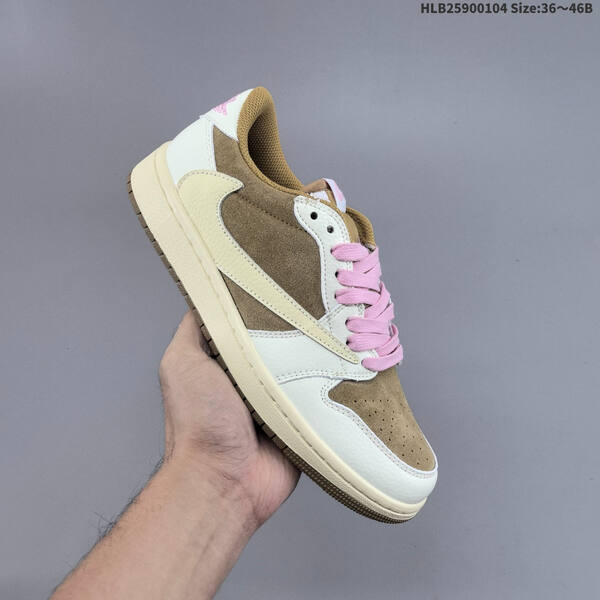 Nike Air Jordan 1 x Travis Scott brown/white/pink 36~46B lifestyle