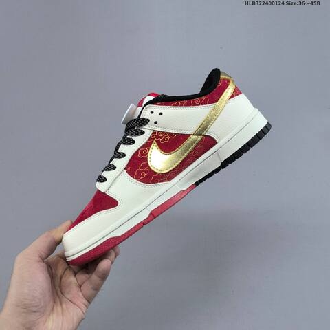 Nike SB Dunk Low Retro DIY White Red Gold Black EU 36-45 Skate Shoe - Unisex (BS-61785)