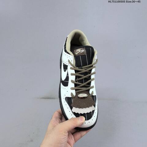 Nike SB Dunk Low White Black Brown Beige EU 36-45 Skate Shoe - Unisex (BS-60499)