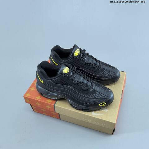 Nike Air Max 95 TT FB2709-010 Black Yellow EU 36-46 Running Shoe - Unisex (BS-59931)