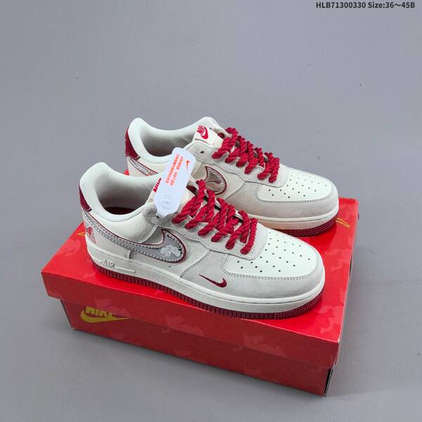 Nike Air Force 1 07 Low off white red silver burgundy black EU 36-45 sneaker