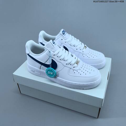 Nike Air Force 1 07 Low White Dark Navy Blue EU 36-45 Sneaker - Unisex (BS-62395)