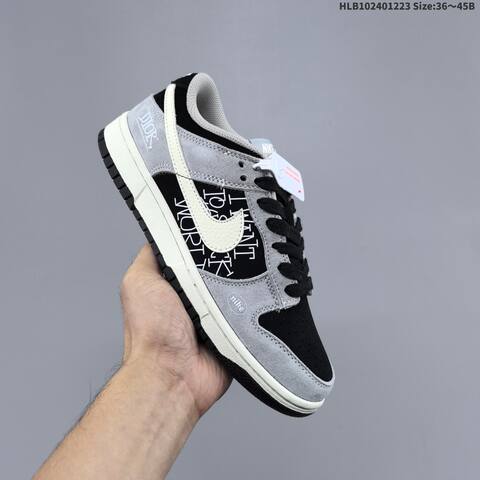 Nike SB Dunk Low Black Grey White EU 36-45 Skate Shoe - Unisex (BS-62503)