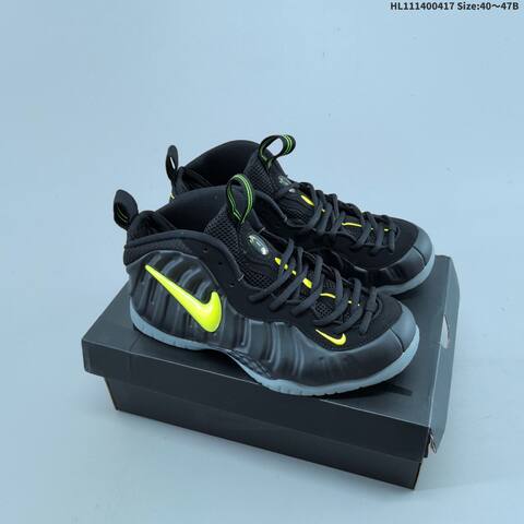 Nike Air Foamposite Pro Black Neon Volt Grey EU 40-47 Basketball Shoe - Men's (BS-60666)
