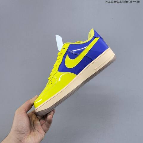 Nike Air Force 1 07 Neon Yellow Royal Blue Cream White EU 36-45 Sneaker - Unisex (BS-61804)