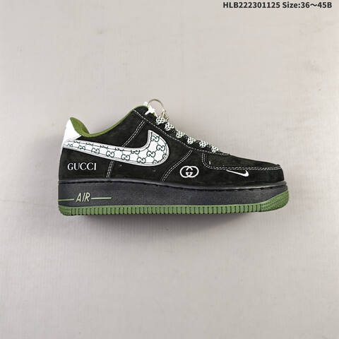 Nike Air Force 1 07 Black White Green EU 36-45 Sneaker - Unisex (BS-63086)