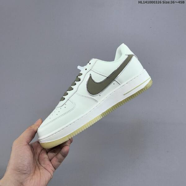 Nike Air Force 1 Low off white olive green silver pale yellow EU 36-45 sneaker