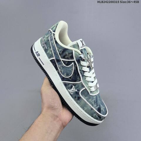 Nike Air Force 1 07 LV8 Blue Denim Off White Black EU 36-45 Sneaker - Unisex (BS-61295)