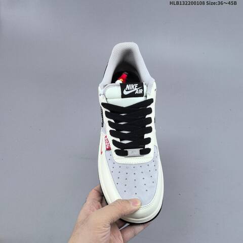Nike Air Force 1 07 LV8 XD0028 015 Off White Grey Black Red EU 36 45 Sneaker EU 36-45 - Unisex (BS-62143)