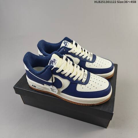 Nike Air Force 1 07 Sail Navy White Gum Brown EU 36-45 Sneaker - Unisex (BS-63245)