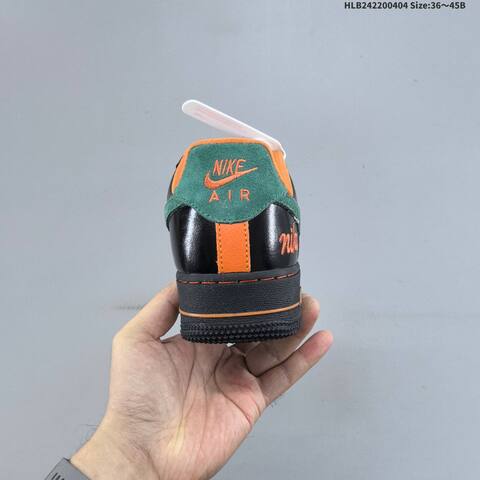 Nike Air Force 1 07 Low Black Green Orange EU 36-45 Sneaker - Unisex (BS-60938)