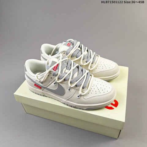 Nike SB Dunk Low Supreme DIY Off White Grey Red EU 36-45 Skate Shoe - Unisex (BS-63273)