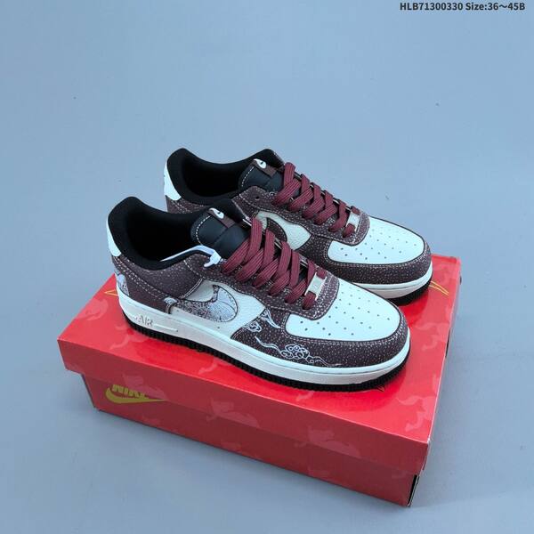 Nike Air Force 1 07 Low off white red silver burgundy black EU 36-45 sneaker