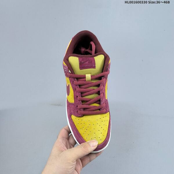 Nike SB Dunk Low Dark Team Red Sequoia burgundy yellow sail dark navy EU 36-46 skate shoe