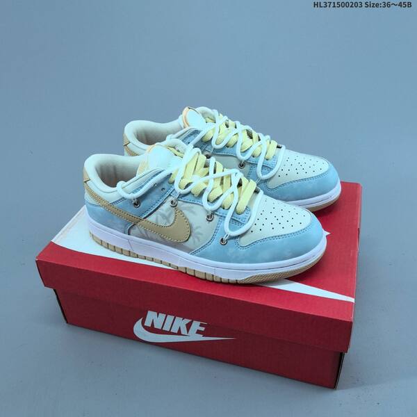 Nike Dunk Low Cream Navy Light Blue Orange EU 36-45 skate shoe